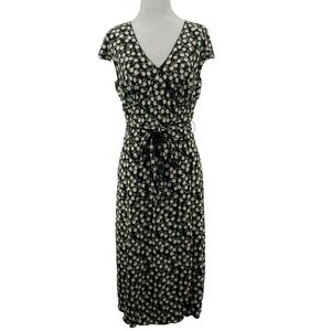 Max Edition Size Medium Midi Dress Black Fruit Berry Print 90s Y2K Empire Waist